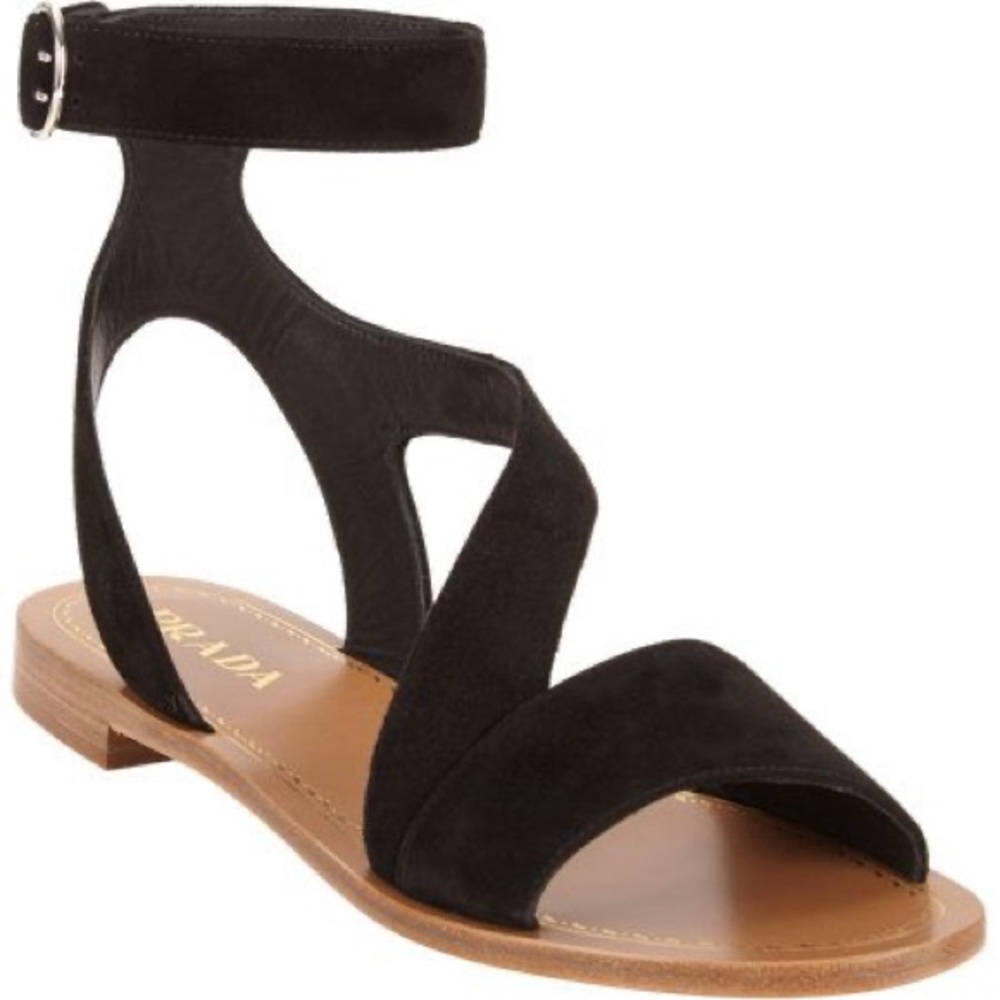 PRADA Calzature Donna Suede Ankle-Strap Sandals